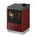 Cuisinière à bois SMART 60 - Acier Rouge - SANS VENT. - 6,5 kW